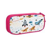 Xdcywbzdbc Astuccio a strati con stampa di razzi dei cartoni animati, spazioso e organizzato, grande borsa portaoggetti con scomparti, design elegante e funzionale, rosa, Taglia unica, Organizer per
