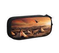 Xdcywbzdbc Astuccio a strati con stampa di tribù dei nativi americani, spazioso e organizzato, grande borsa portaoggetti con scomparti, design elegante e funzionale, Nero , Taglia unica, Organizer per