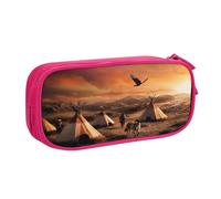 Xdcywbzdbc Astuccio a strati con stampa di tribù dei nativi americani, spazioso e organizzato, grande borsa portaoggetti con scomparti, design elegante e funzionale, rosa, Taglia unica, Organizer per