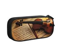 Xdcywbzdbc Astuccio a strati con stampa di violino e libro, spazioso e organizzato, grande borsa portaoggetti con scomparti, design elegante e funzionale, Nero , Taglia unica, Organizer per