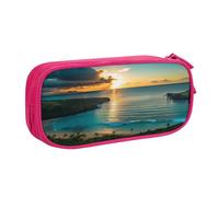 Xdcywbzdbc Astuccio a strati con stampa hawaiana sul mare e tramonto, spazioso e organizzato, grande borsa portaoggetti con scomparti, design elegante e funzionale, rosa, Taglia unica, Organizer per