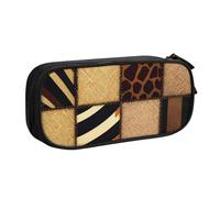 Xdcywbzdbc Astuccio a strati con stampa patchwork in denim, spazioso e organizzato, grande borsa portaoggetti con scomparti, design elegante e funzionale, Nero , Taglia unica, Organizer per