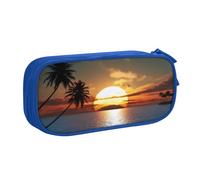 Xdcywbzdbc Astuccio a strati con stampa spiaggia alba astuccio spazioso e organizzato, grande borsa portaoggetti con scomparti, design elegante e funzionale, Blu, Taglia unica, Organizer per