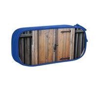 Xdcywbzdbc Astuccio portamatite a strati rustico in legno con stampa porta astuccio spazioso e organizzato, grande borsa portaoggetti con scomparti, design elegante e funzionale, Blu, Taglia unica,