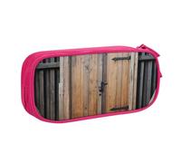Xdcywbzdbc Astuccio portamatite a strati rustico in legno con stampa porta astuccio spazioso e organizzato, grande borsa portaoggetti con scomparti, design elegante e funzionale, rosa, Taglia unica,