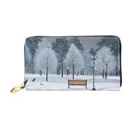 XDCYWBZDBC Birds in the Park On A Snowy Day Portafogli lunghi da donna Portafogli da viaggio Porta carte di credito Portafogli con cerniera di grande capacità Porta biglietti da visita Moda Notecase,