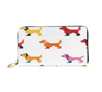 XDCYWBZDBC Carino Bassotto Cani Signore Portafogli Lunghi Portafogli Da Viaggio Porta Carte Di Credito Portafogli Cerniera Grande Capacità Portafogli Porta Biglietti Da Visita Moda Notecase, Nero ,