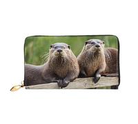 XDCYWBZDBC Carino Lontra Signore Lungo Portafogli Viaggio Portafogli Porta Carte di Credito Portafogli Cerniera Grande Capacità Portafogli Porta Biglietti da Visita Moda Notecase, Nero , Taglia unica,