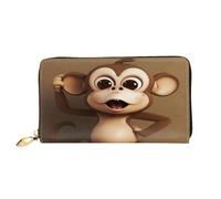 XDCYWBZDBC Carino Scimmia Signore Lungo Portafogli Viaggio Portafogli Porta Carte di Credito Portafogli Cerniera Grande Capacità Portafogli Porta Biglietti da Visita Moda Notecase, Nero , Taglia