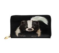 XDCYWBZDBC Carino Skunk Leather Long Zipper Hand Purse Large Capacities Portafoglio da donna con tasche multiple Portafoglio multifunzionale Fit Carta di credito, contanti, monete, 3D, Taglia unica,