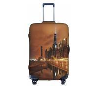 XDCYWBZDBC Chicago City Copertura elastica per bagagli da viaggio Tao18-32 pollici Copertura per bagagli con cerniera Antis antigraffio antipolvere Fissaggio e smontaggio rapido, bianco, L, Bagaglio a
