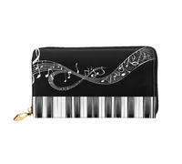 XDCYWBZDBC Chitarra Pianoforte Modello Signore Lungo Portafogli Viaggio Portafogli Porta Carte di Credito Portafogli Cerniera Grande Capacità Porta Biglietti da Visita Moda Notecase, Nero , Taglia