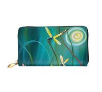 XDCYWBZDBC Dancing with Dragonflies - Portafoglio da donna in pelle con cerniera lunga, grande capacità, con tasche multiple, portafoglio multifunzionale adatto per carte di credito, contanti, monete,