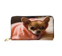 XDCYWBZDBC Depresso Chihuahua Leather Long Zipper Hand Purse Large Capacities Portafoglio da donna con tasche multiple Portafoglio multifunzionale Fit Carta di credito, contanti, monete, 3D, Taglia