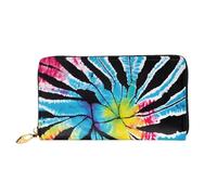 XDCYWBZDBC Exotic Tribe Tie Dye Style Leather Long Zipper Hand Purse Large Capacities Portafoglio da donna con tasche multiple Portafoglio multifunzionale Fit carta di credito, contanti, monete, 3D,