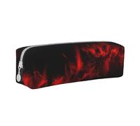 XDCYWBZDBC Explosion Burst - Astuccio in pelle rossa e nera per cancelleria, borsa portaoggetti di grande capacità, viene utilizzata per mettere piccoli oggetti per scuola, ufficio, viaggi o trucchi