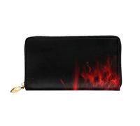 XDCYWBZDBC Explosion Burst - Portafoglio da donna in pelle rossa e nera, con cerniera lunga, con tasche multiple, multifunzione, adatto per carte di credito, contanti, monete, 3D, Taglia unica, Casual