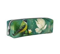 XDCYWBZDBC Gardenia - Astuccio in pelle con fiori e uccelli, borsa portaoggetti di grande capacità, ideale per riporre piccoli oggetti per scuola, ufficio, viaggi o trucchi, bianco, Taglia unica,