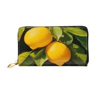 XDCYWBZDBC Giallo Limone Signore Portafogli Lunghi Portafogli Da Viaggio Porta Carte Di Credito Portafogli Con Cerniera Grande Capacità Porta Biglietti Da Visita Titolari di Moda, Nero , Taglia unica,