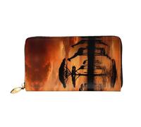 XDCYWBZDBC Giraffe Under The Tree in Africa Borsa a mano in pelle lunga con cerniera grande capacità Portafoglio da donna con tasche multiple Portafoglio multifunzionale Fit carte di credito,