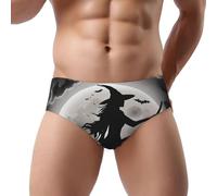 XDCYWBZDBC Halloween Witch Mens Triangolo Slip Hipster Alta Elastico Morbido Classico Biancheria Intima Adatto Per Uomini Adulti Da Indossare Tutto L'anno., Nero , 3XL Plus
