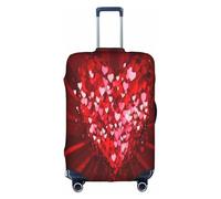 XDCYWBZDBC Happy Valentine's Day Copertura elastica per bagagli da viaggio Tao18-32 pollici Copertura per bagagli con cerniera Antis Scratch Dust Tight Fissaggio e smontaggio rapido, bianco, L,