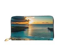 XDCYWBZDBC Hawaiian Seaside Tramonto Donna Portafogli Lunghi Portafogli Da Viaggio Porta Carte Di Credito Portafogli Con Cerniera Grande Capacità Portafogli Porta Biglietti Da Visita Moda Notecase,