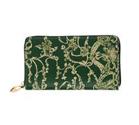 XDCYWBZDBC Hunter Verde Floreale Petali Modello Signore Lungo Portafogli Viaggio Portafogli Porta Carte di Credito Portafogli Cerniera Grande Capacità Portafogli Porta Biglietti da Visita Moda