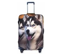 XDCYWBZDBC Husky Dog - Copertura elastica per bagagli da viaggio Tao18-32 pollici, con cerniera, antigraffio, antipolvere, fissaggio e smontaggio rapidi, bianco, M, Bagaglio a mano
