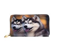 XDCYWBZDBC Husky Dog Ladies Portafogli Lunghi Portafogli da Viaggio Porta Carte di Credito Portafogli Cerniera Grande Capacità Portafogli Porta Biglietti da Visita Moda Notecase, Nero , Taglia unica,