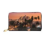 XDCYWBZDBC Los Angeles Palme Signore Lungo Portafogli Viaggio Portafogli Porta Carte di Credito Portafogli Cerniera Grande Capacità Portafogli Porta Biglietti da Visita Moda Notecase, Nero , Taglia