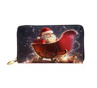 XDCYWBZDBC Natale Magia Signore Lungo Portafogli Viaggio Portafogli Porta Carte di Credito Portafogli Cerniera Grande Capacità Portafogli Porta Biglietti da Visita Moda Notecase, Nero , Taglia unica,