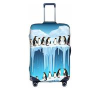 XDCYWBZDBC Penguins On The Iceberg - Copertura elastica per bagagli da viaggio, con cerniera, antigraffio, antipolvere, fissaggio e smontaggio rapidi, bianco, M, Bagaglio a mano