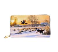 XDCYWBZDBC Portafogli lunghi da donna con fagiano che cattura il cane Portafogli da viaggio Porta carte di credito Portafogli con cerniera di grande capacità Porta biglietti da visita Moda Notecase,