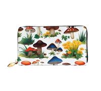 XDCYWBZDBC Portafoglio da donna con cerniera lunga in pelle di fungo con pittura giapponese, grande capacità, portafoglio da donna con tasche multiple, portafoglio multifunzione adatto per carte di