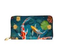 XDCYWBZDBC Portafoglio da donna in pelle con cerniera lunga giapponese Pretty Fish Portafoglio da donna con tasche multiple Portafoglio multifunzione Fit carte di credito, contanti, monete, 3D, Taglia