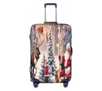 XDCYWBZDBC Santa and His Partner Copertura elastica per bagagli da viaggio Tao18-32 pollici Copertura per bagagli con cerniera Antis antigraffio antipolvere Fissaggio e smontaggio rapido, bianco, XL,