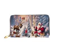 XDCYWBZDBC Santa and His Partner Portafogli lunghi da donna Portafogli da viaggio Porta carte di credito Portafogli con cerniera di grande capacità Porta biglietti da visita Porta biglietti da visita