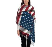 XDCYWBZDBC Sciarpa lunga invernale in cashmere con bandiera americana, sciarpa morbida e calda, scialle con frange in lana femminile, scialle lungo per soddisfare il tuo uso quotidiano in diverse