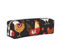 XDCYWBZDBC Simpatico astuccio in pelle con galline di gallo borsa per cancelleria Borsa portaoggetti di grande capacità viene utilizzata per mettere piccoli oggetti per scuola, ufficio, viaggi o
