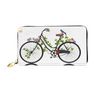 XDCYWBZDBC Uccelli Fiori Sulle Biciclette Portafogli Lunghi Da Donna Portafogli Da Viaggio Porta Carte Di Credito Portafogli Con Cerniera Grande Capacità Portafogli Porta Biglietti Da Visita Moda,