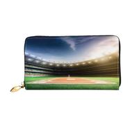 XDCYWBZDBC Verde Campo da Baseball Sfondo Signore Lungo Portafogli Viaggio Portafogli Porta Carte di Credito Portafogli Cerniera Grande Capacità Portafogli Porta Biglietti da Visita Moda Notecase,