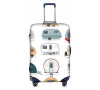 XDCYWBZDBC You Make Me Happy - Copertura elastica per bagagli da viaggio, per rimorchio, Tao18-32 pollici, con cerniera, antigraffio, antipolvere, fissaggio e smontaggio rapidi, bianco, S, Bagaglio a