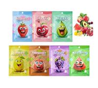 XdealCozyxc 7 maschere per il viso per bambini, per la cura della pelle delle ragazze, maschere per il viso alla frutta, set regalo di bellezza per donne e ragazze, idratare, illuminare, lenire