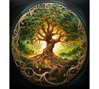 XDEGHUANGSS Kit punto croce,L'albero della vita,include tela prestampata,fili,aghi,perfetto per decorazioni e regali,set di ricamo fai da te per principianti e appassionati,16x20 pollici