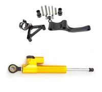 XDETGOK Ammortizzatore Moto Compatibile con Ducati per Monster 696 Staffa Montaggio Ammortizzatore Stabilizzatore dello Sterzo per Motocicletta Supporto Stabilizzatore Manubrio Accessori(Yellow)
