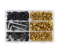 XDFYHUIB Universale 253PCS M6 per M5 Kit Bulloni della Carenatura Motociclo Clip Fissaggio Moto Rondelle Dadi Viti Assortimento(Yellow)