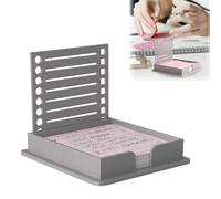 XDGJTBFMY Modello per appunti, supporto per foglietti adesivi con stencil e dispenser, 7,6 x 7,6 cm, grigio, 1 pezzo