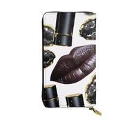 XDHFFJUCK Cool Black Lips, portafogli da uomo in pelle con clip per denaro, portafoglio pieghevole, porta carte, banconote, portafoglio da viaggio, portafoglio elettronico, tasca per carte di credito,