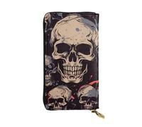 XDHFFJUCK Cool Skull Graphics - Portafoglio da uomo in pelle, con clip per soldi, pieghevole, porta carte, banconote, portafoglio da viaggio, portafoglio elettronico, tasca per carte di credito,